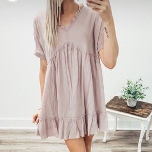Shop RiffRaff Boutique Mauve Babydoll dress - size M